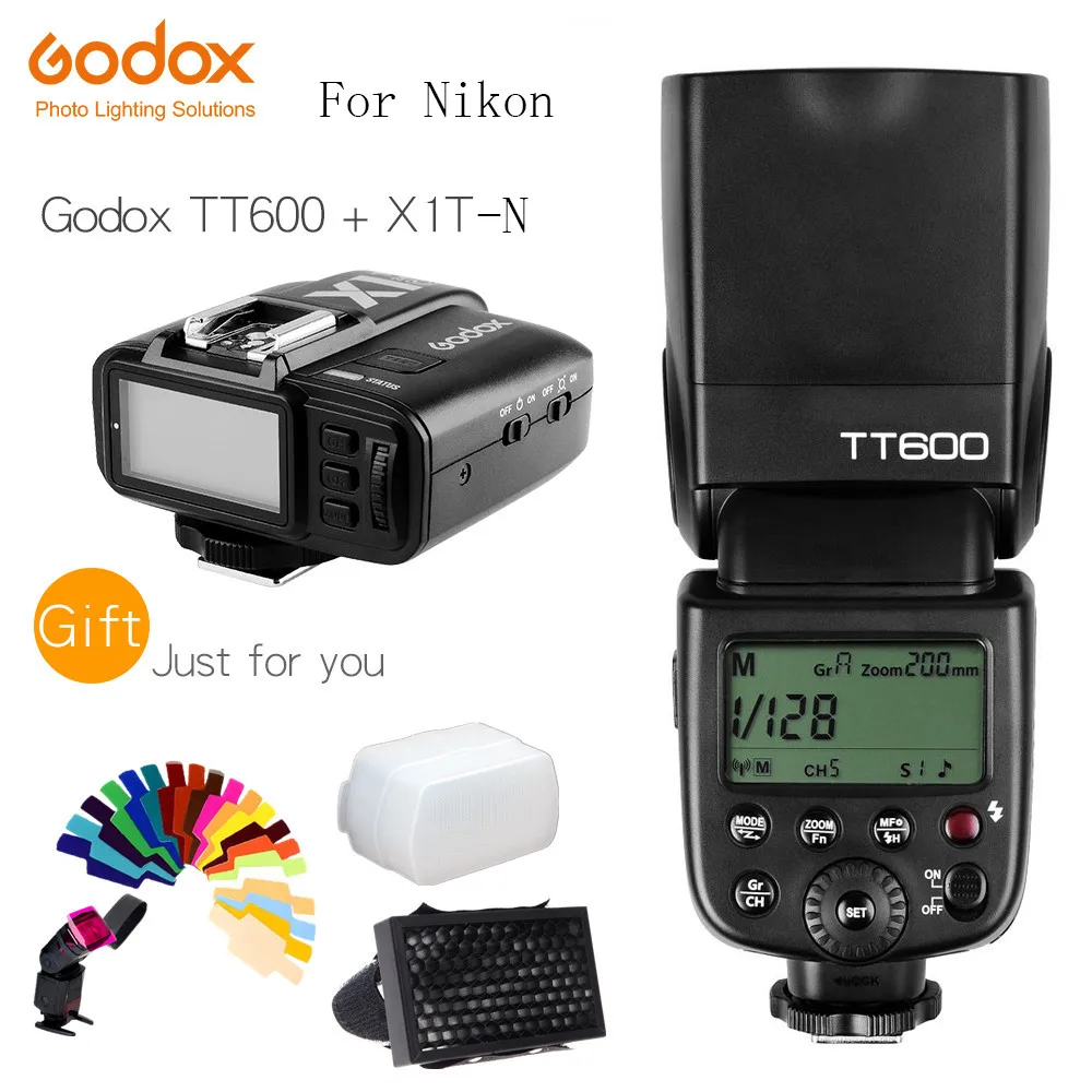 Godox TT600 2,4G Беспроводной GN60 Master/Slave Камера Вспышка Speedlite+ X1T-N ttl передатчик для Nikon D800 D3X D3 D2X D2H D1H D1X - Цвет: TT600 and X1T-N