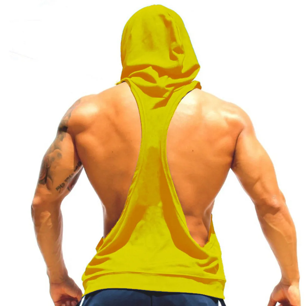 Топ на бретелях для мужчин Canotte Palestra Uomo, модные беговые шорты для йоги, фитнес-спорт, дышащий жилет, мужские топы на бретелях, рубашка, Лидер продаж - Цвет: Yellow