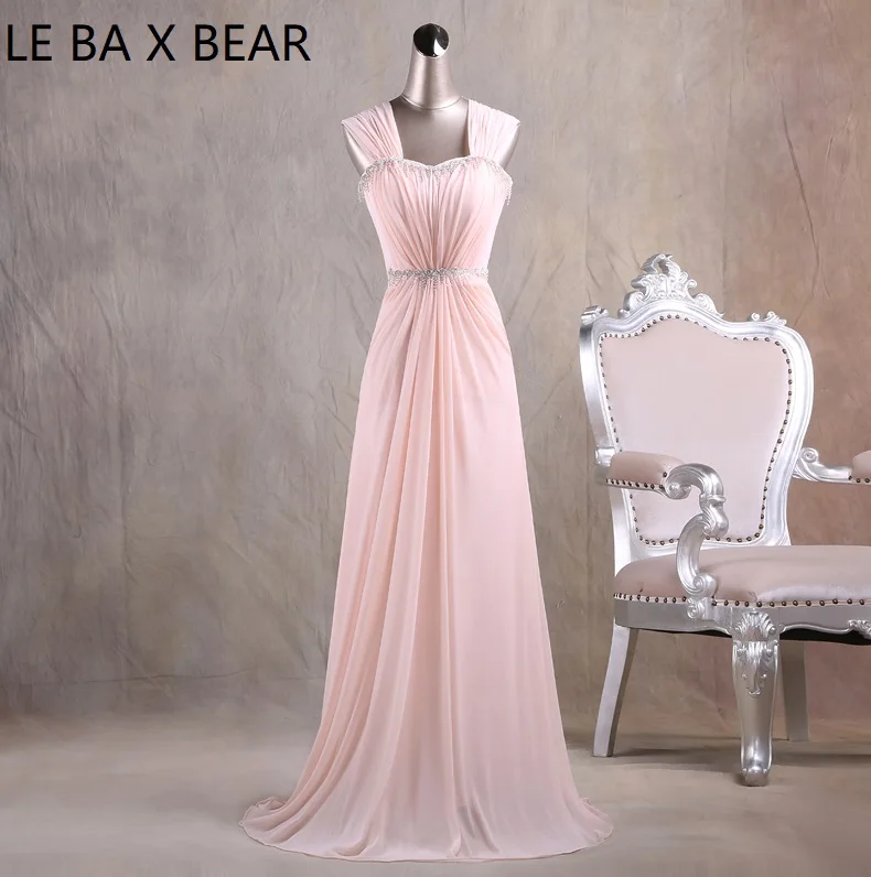 LE BA X BEAR a line шифоновое свадебное платье с рюшами на заказ больших размеров