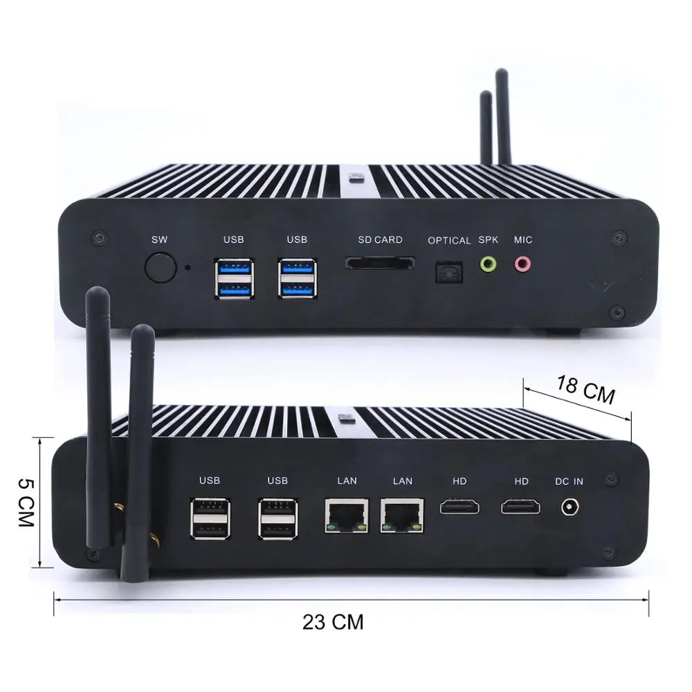Hystou 2019 мини пк Windows 10 i7 5500U i5 5200U i3 5005U Barebone minipc HTPC Intel Nuc Fanless для linux pfsence пк|Мини ПК| |