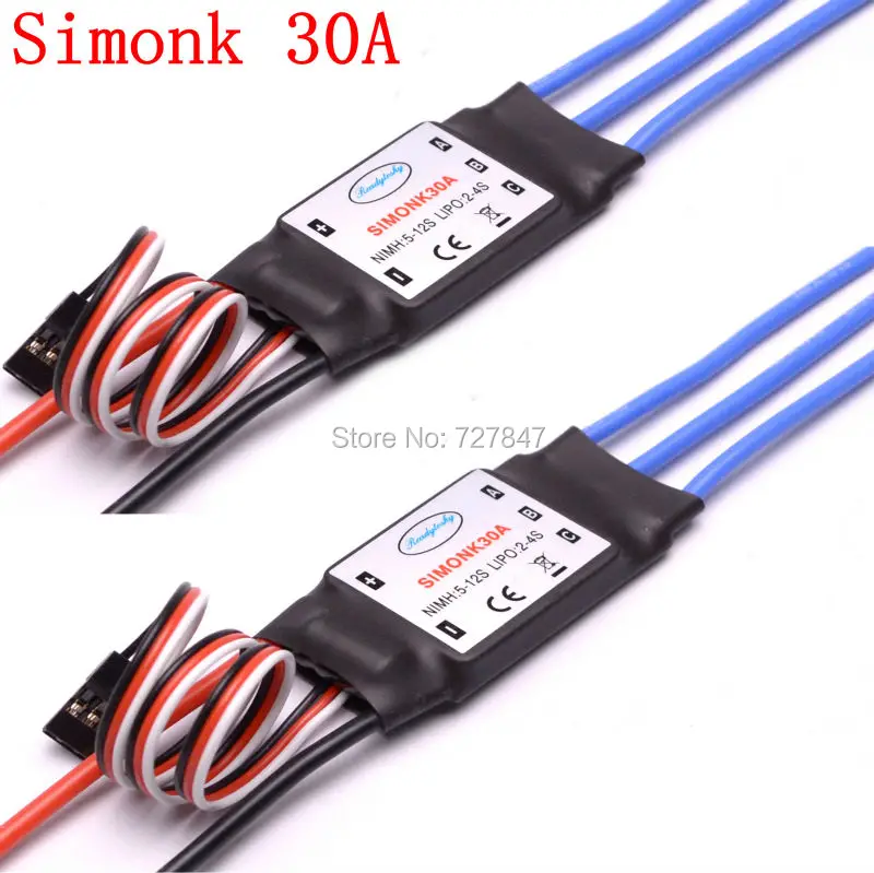 Бесщеточный Квадрокоптер 2 шт. 30A SimonK Prgramme RC ESC с BEC 2A для оси мультикоптера|brushless