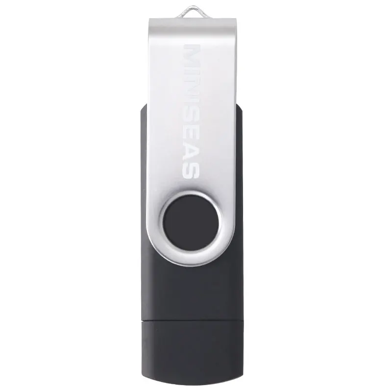 Черный Miniseas, смартфон, USB флеш-накопитель, флеш-накопитель, 64 ГБ, флешка, 8 ГБ, OTG, внешнее хранилище, микро usb карта памяти, флеш-накопитель, A-10 - Цвет: Черный