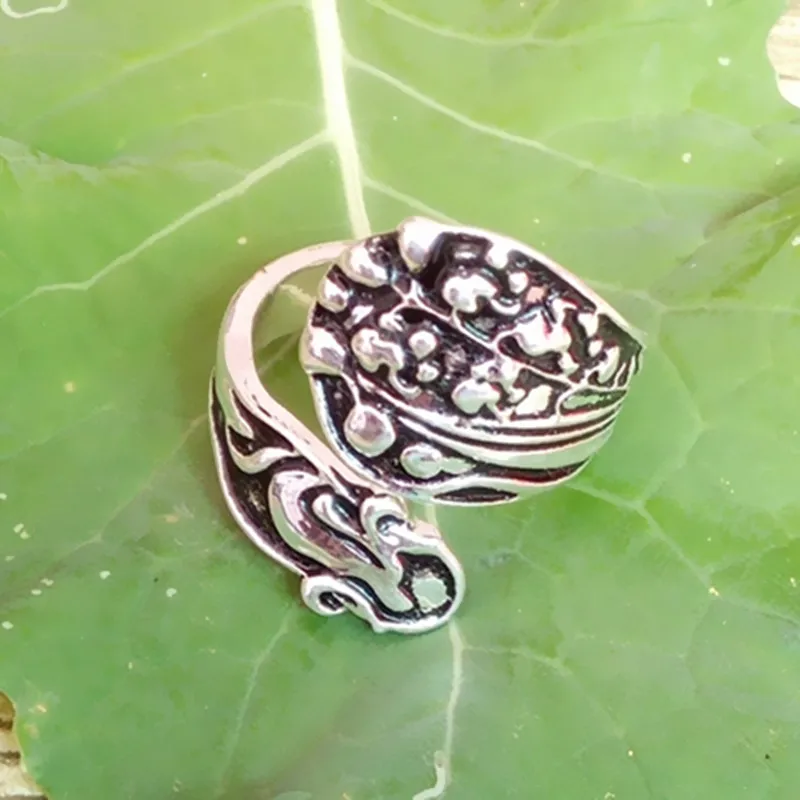 Утренняя Слава цветок Gorham Винтажное кольцо в виде ложки с бабочкой античное