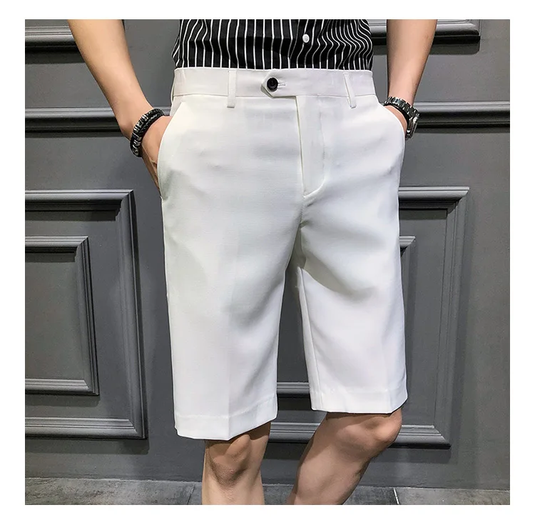 Короткий костюм брюки мужские платья брюки красные пятые Брюки Slim Fit Королевский синий Pantalon Slim Homme летние шорты Calca Social casual