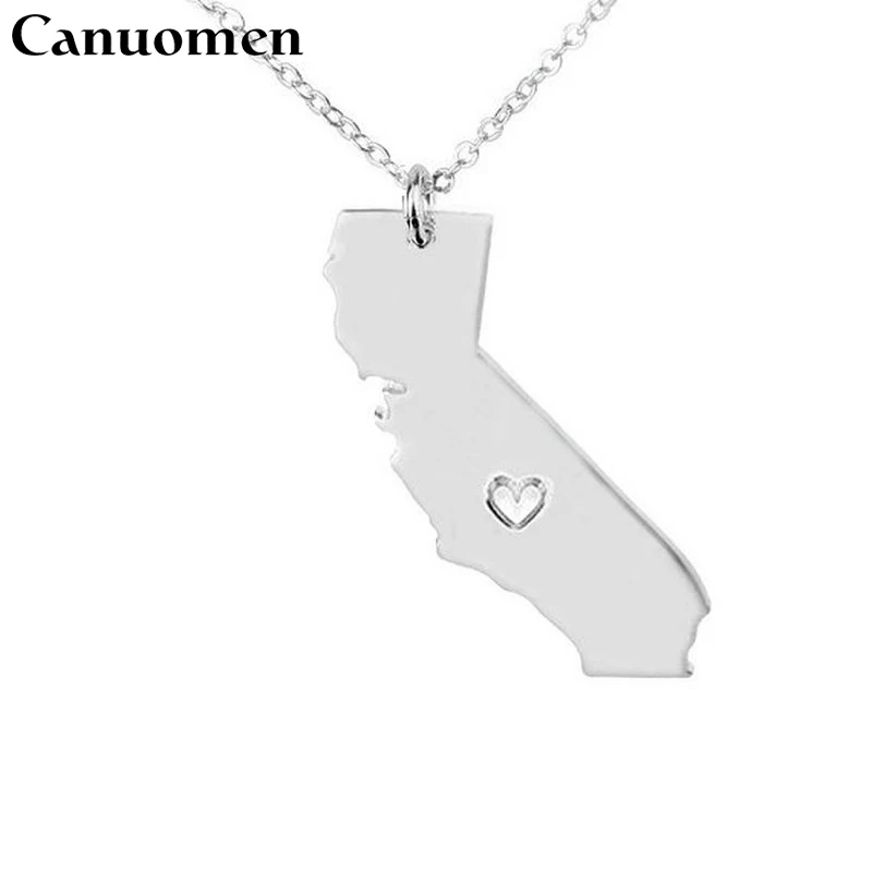 10 шт./лот California Map подвеска ожерелье Colorado Delaware США карты очаровательные ожерелья