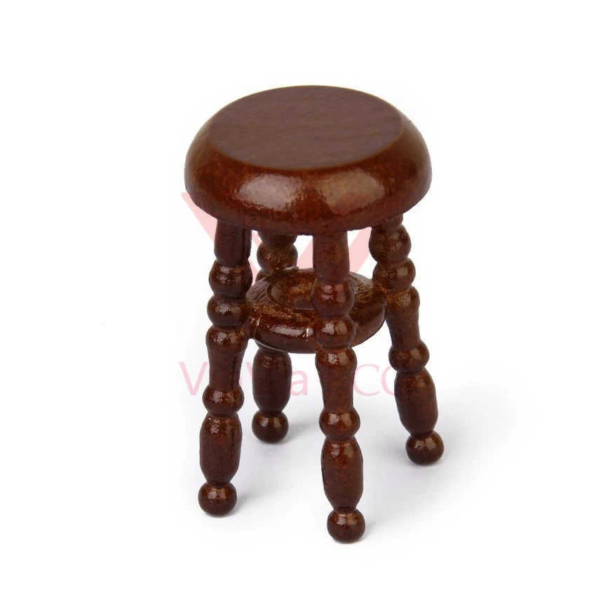 2 шт./лот деревянный паб барный стул миниатюрный для кукольного домика 1/12 мебель