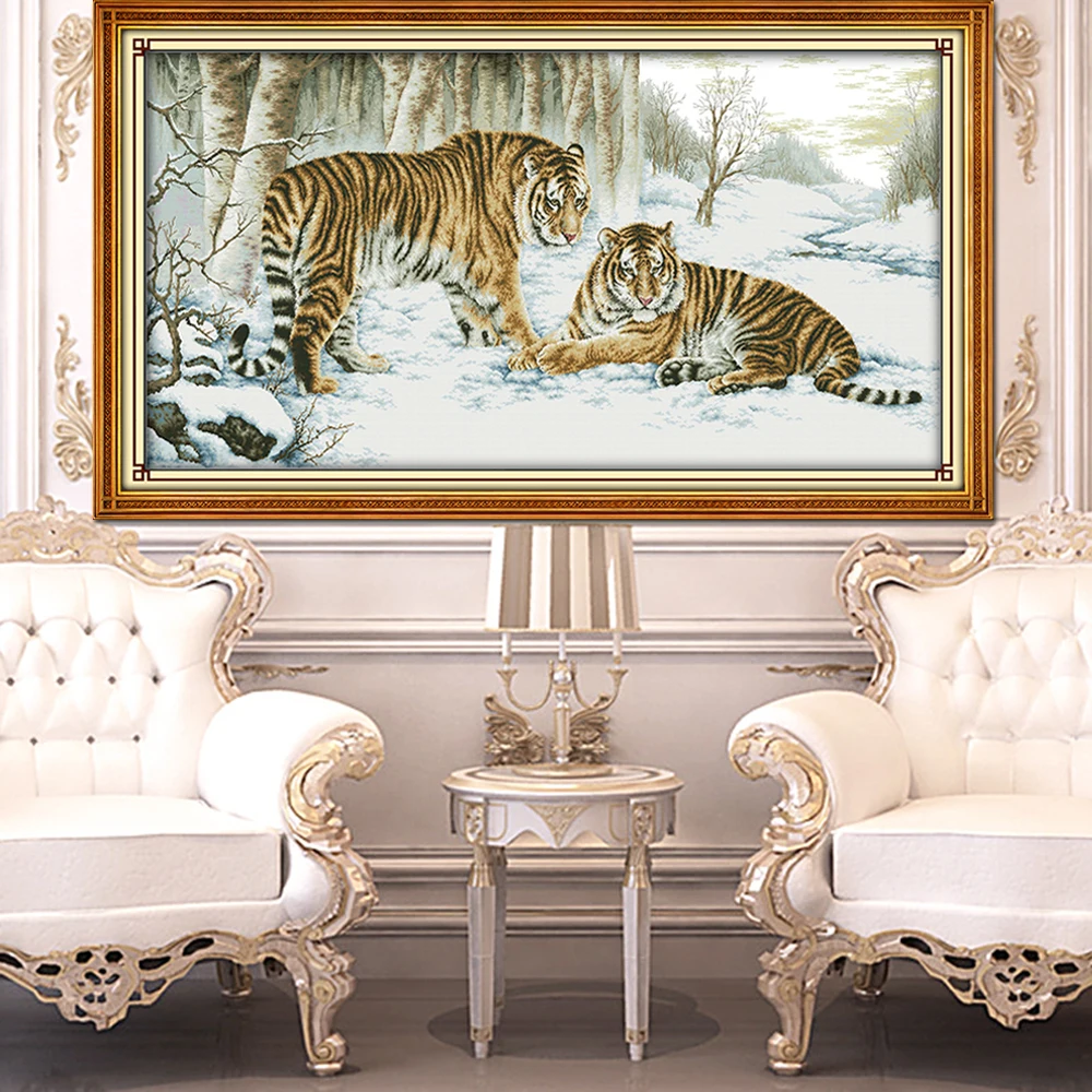 Вышивка крестиком Joy Sunday Tiger D210 14CT 11CT Набор для вышивки крестом с принтом тигра и