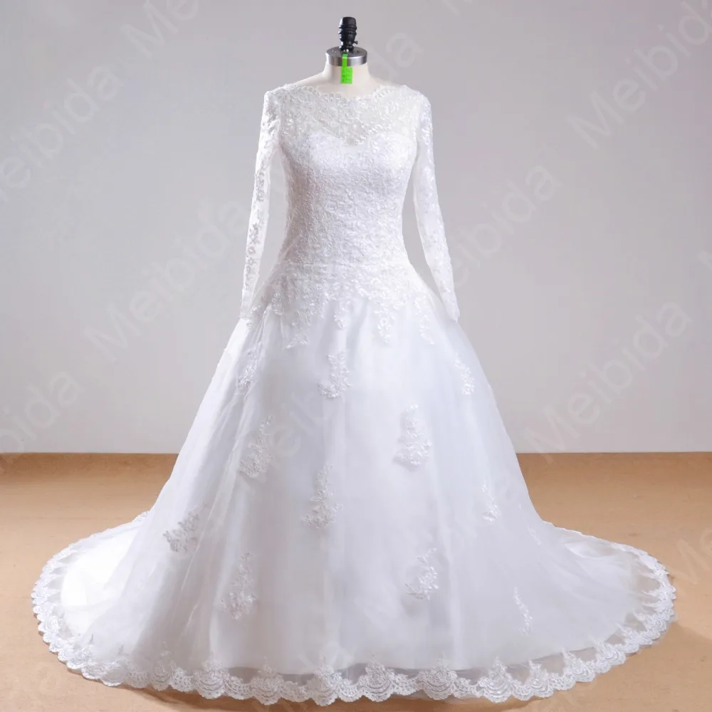 Puffy Ball Gown Long Sleeves Wedding Dresses 100% Good Quality Real Photos Vestidos De Novia Casamento Longo Luxury Design|dresses petites|dress