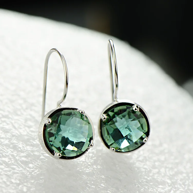Женские круглые серьги S925 четыре цвета ювелирное изделие из стерлингового