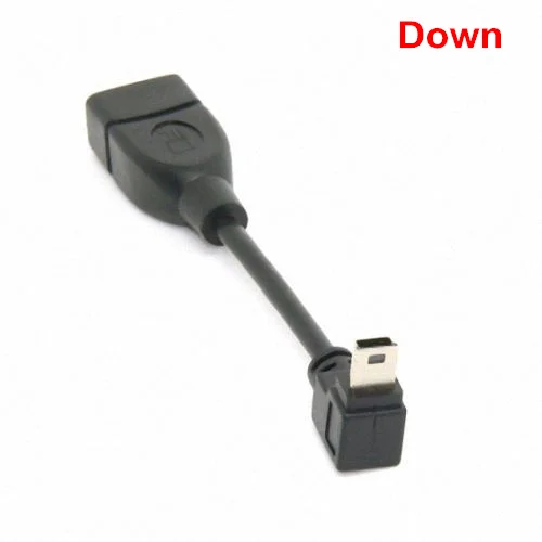 Вверх и вниз под углом 90 градусов мини USB Тип B к разъему OTG кабель 10 см 25 0 1 м для