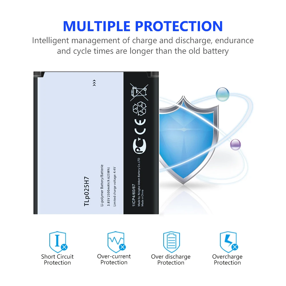 2500 мАч батареи для мобильного телефона TLp025H7 Alcatel One Touch POP 4 OT 5051X 5051D 5051J 5051M Lipo