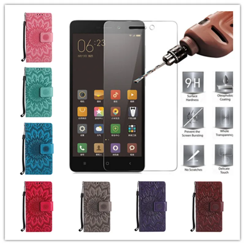 Мода Fundas Флип Подсолнечное бумажник Case для Sony Xperia X Performance + Закаленное