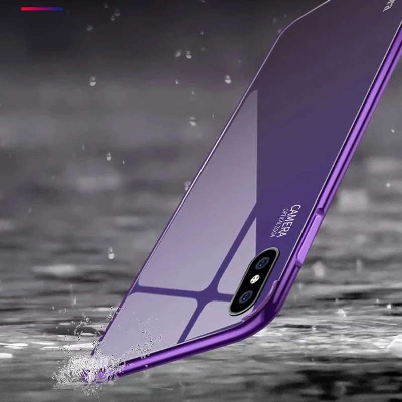 2 в 1 алюминиевое закаленное стекло чехол для iPhone 7 8 Plus XS Max Роскошный