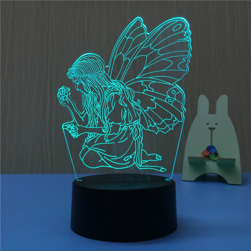 2019 Elf 3D ночник светодиодный голограма креативная настольная лампа Акриловая