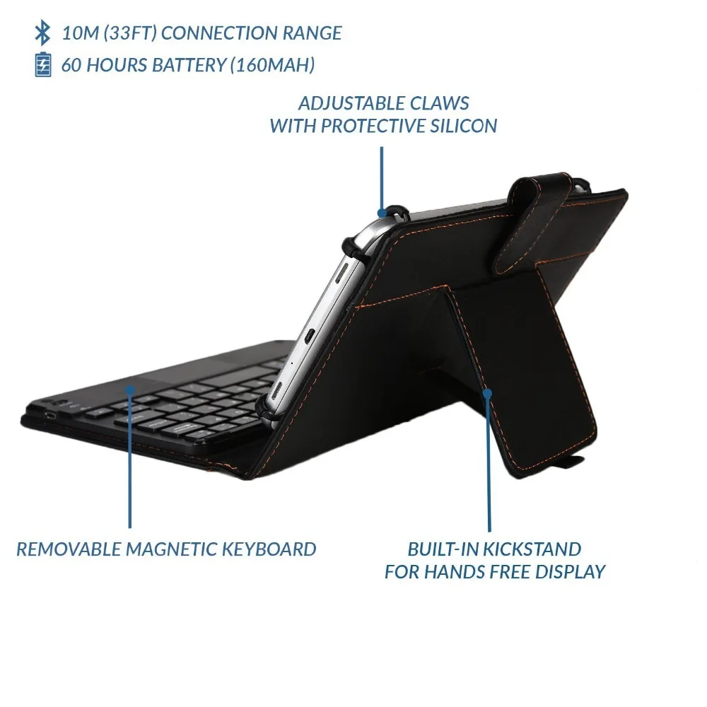 Универсальная съемная Bluetooth-клавиатура с сенсорной панелью кожаный чехол для Asus