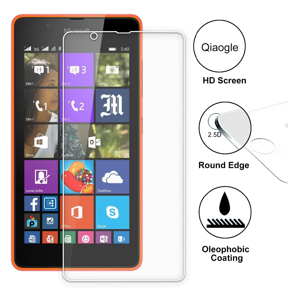 Qiaogle Закаленное Стекло Защитная Пленка Для Nokia Lumia 540 Стекло-Экран Протектор |