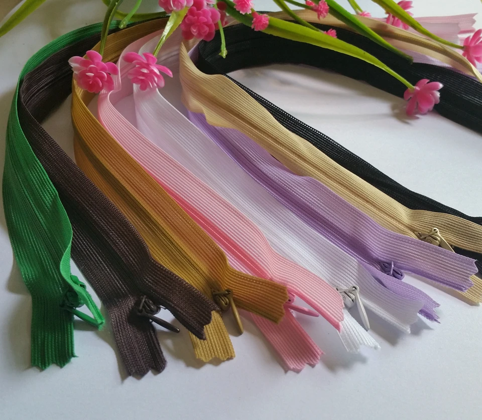 ( can choose the colors ) 3# 40CM lace Invisible Nylon Zipper For DIY Back Cushion Skirt Hidden Zippers Sewing 50Pcs/lot | Дом и сад