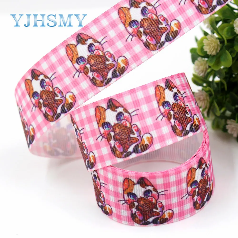 

YJHSMY I-19320-612,25mm 10yards Cartoon Thermal transfer Printed grosgrain Ribbons,bow cap DIY handmade accessories decorations