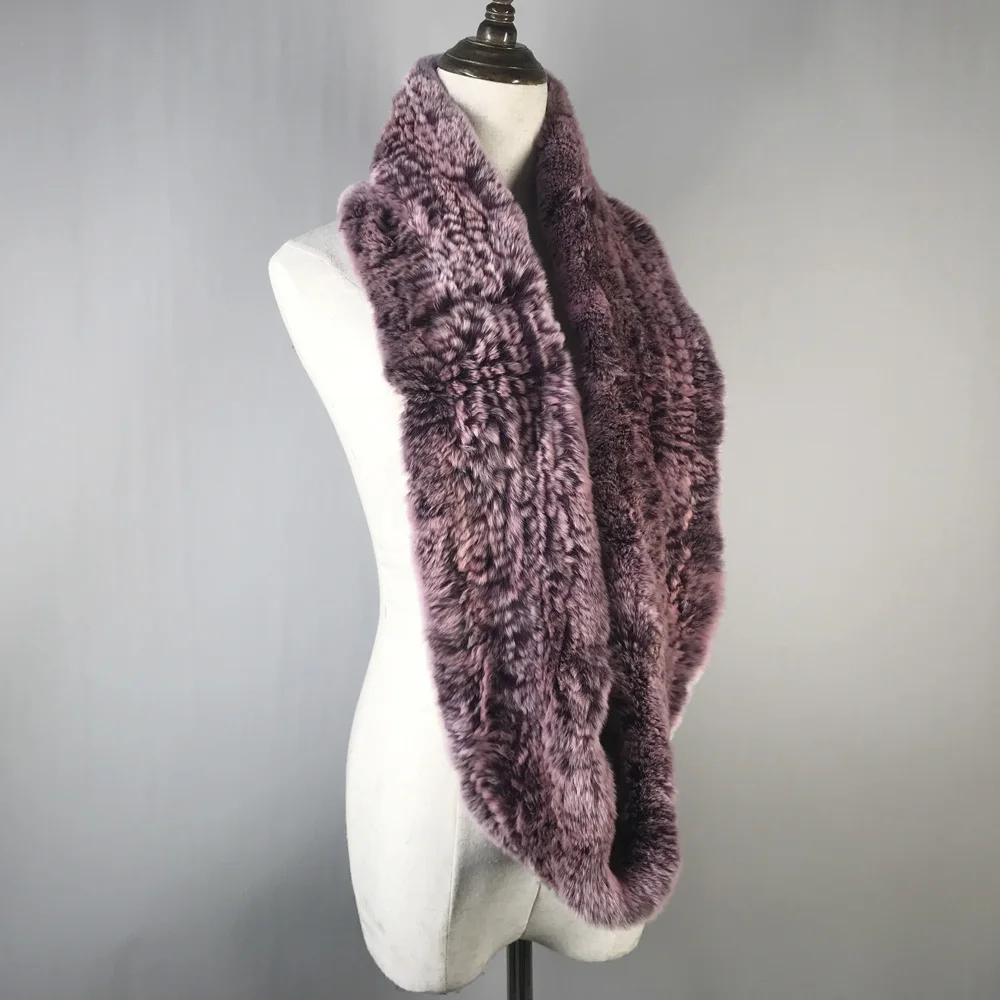 Лидер продаж 2020 женский шарф из меха бесконечности Круглый длинный кролика