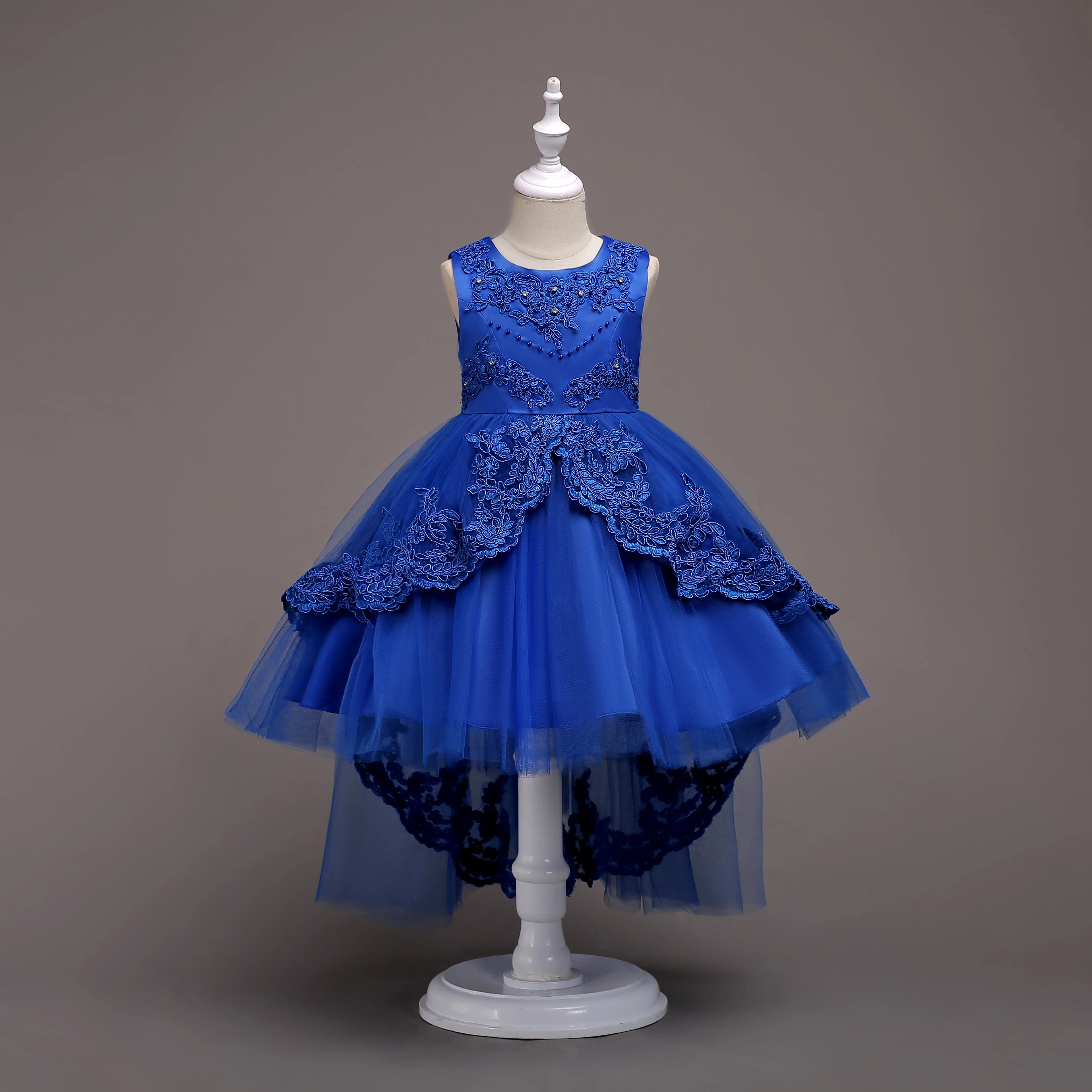 Girl High Low Lace Appliques Communion Dresses Flower Wedding Party Princess Dress | Детская одежда и обувь