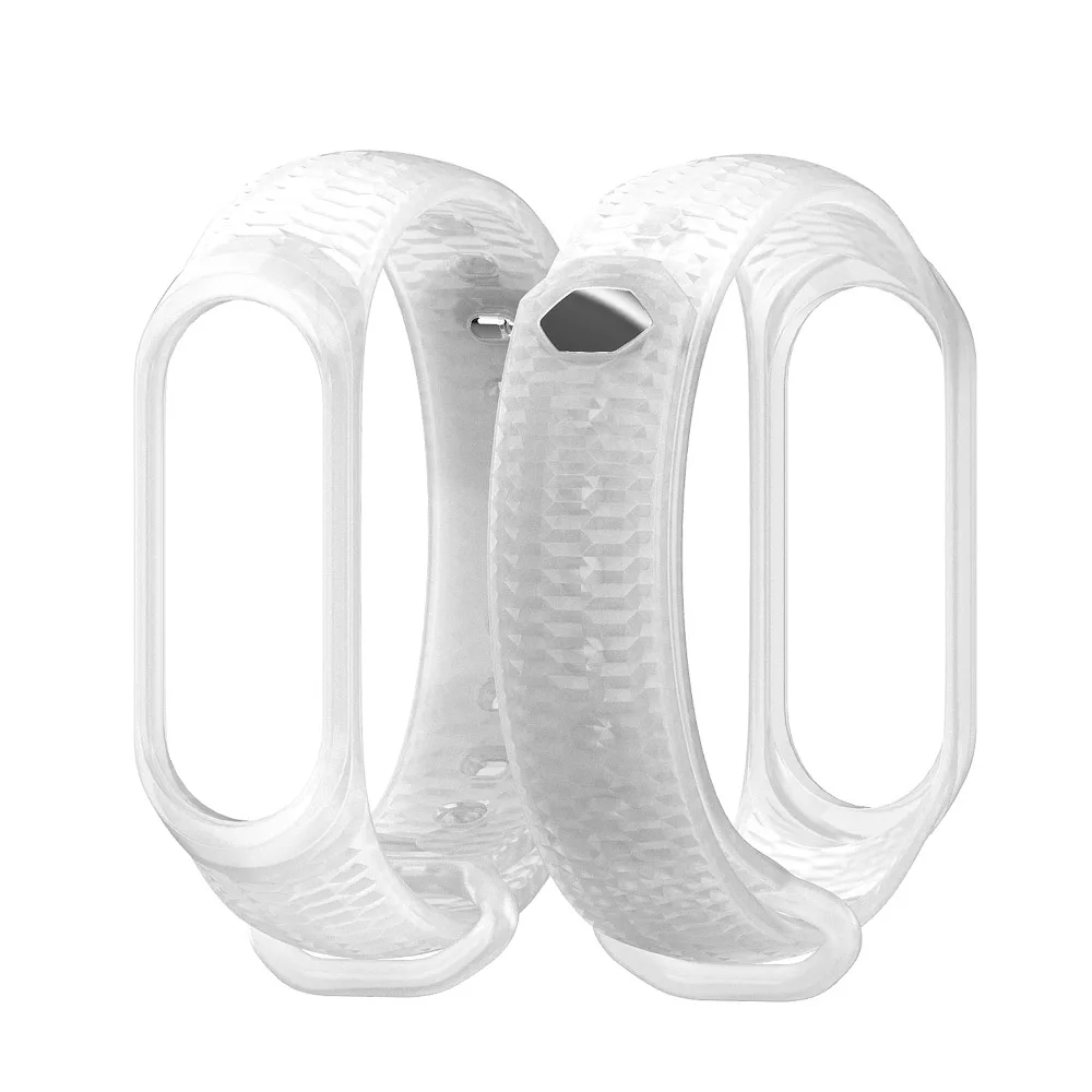 Transparent Mi jobs цветной браслет mi Band 4 ремешок на запястье для Xiaomi mi Band 4 3 силиконовый браслет mi band 3 аксессуары браслет mi Band 4 - Цвет: Transparent