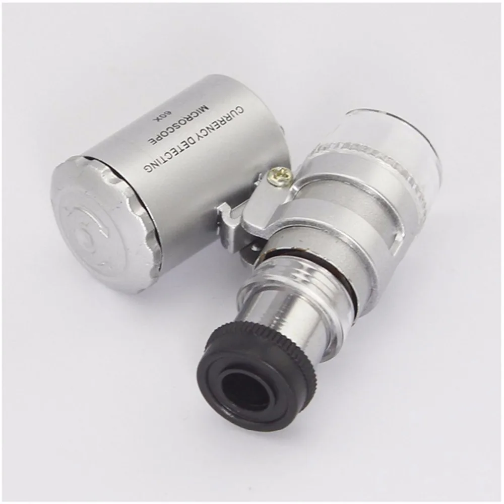 Абсолютно Новый 60x ручной мини-микроскоп Лупа ювелира с светодиодный подсветкой |