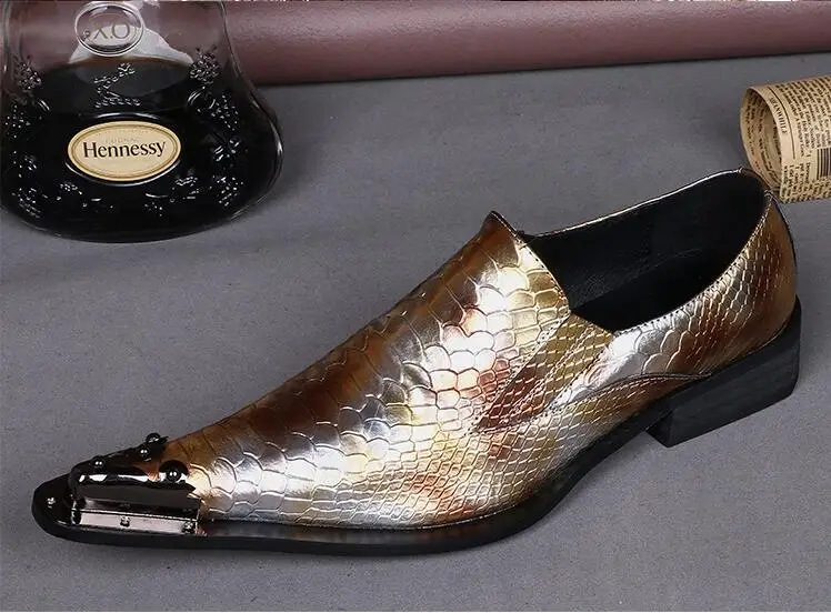 Новинка мужские туфли оксфорды из змеиной кожи с острым носком однотонные