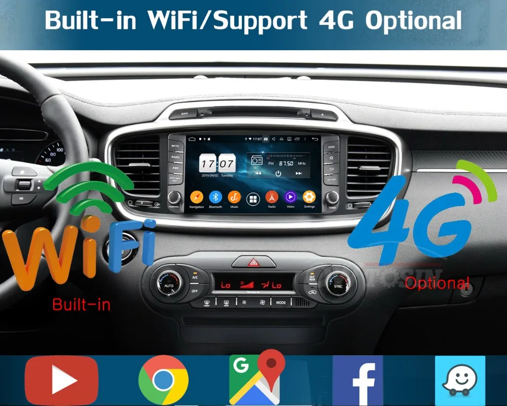 " ips 8 Core 4G ram+ 64G rom Android 9,0 автомобильный DVD радио мультимедиа gps Navi для Kia Sorento DSP CarPlay Parrot BT стерео