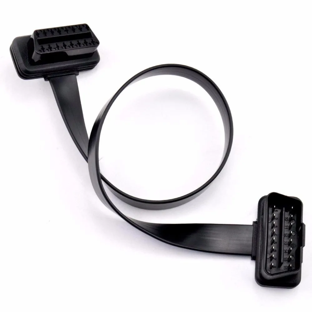 30 см 16Pin OBDII OBD 2 Мужской Женский Разъем кабеля диагностический инструмент ELM327 авто