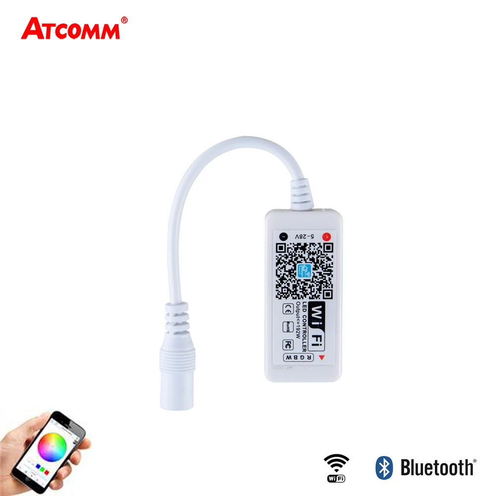 Цветная(RGB) Bluetooth контроллер Wi-Fi 5 V-24 V RGBW Светодиодные ленты светильник Диммер распространяется на iOS и Android смартфон 5050 2835 RGB ленты лампы
