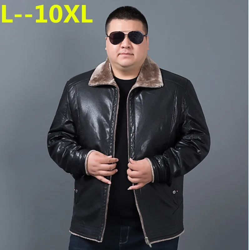 Плюс 10XL 8XL 6XL зимнее меховое пальто кожаная куртка мужское из овечьей кожи с