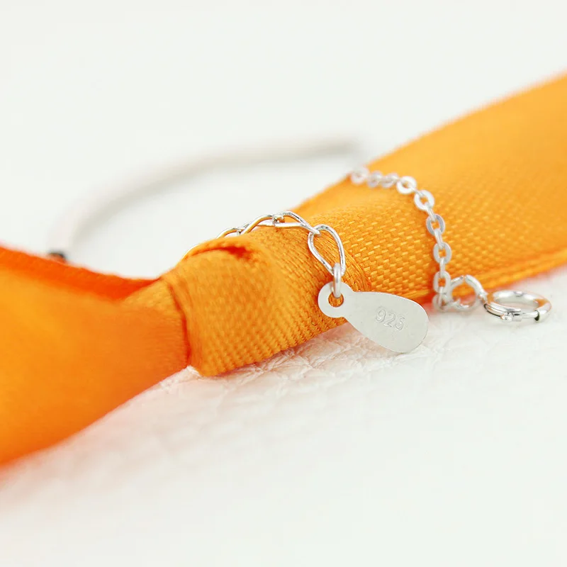 Женский браслет с квадратной трубкой ROCKART Простой из чистого серебра 925 пробы