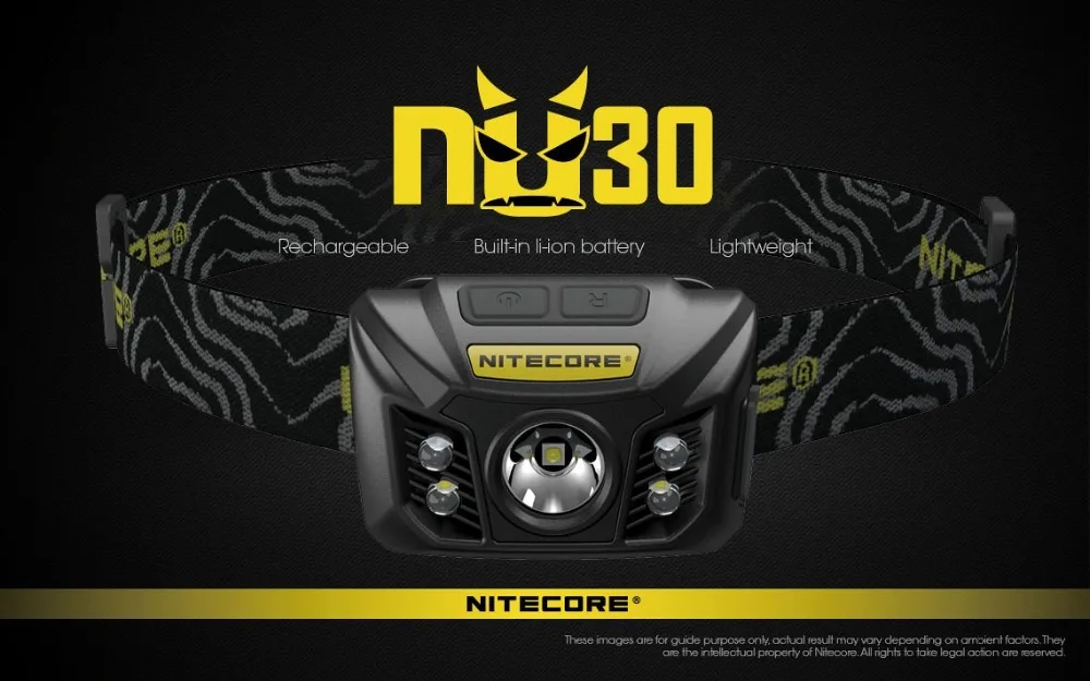 NITECORE NU32(обновленный verison of NU30) 550 люмен USB Перезаряжаемый налобный фонарь красный светильник