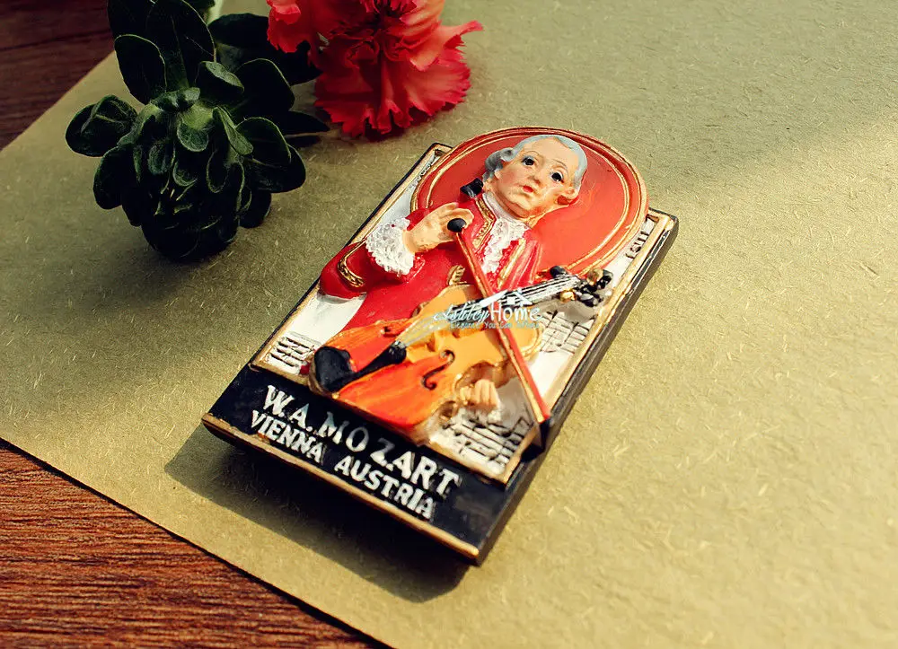 Туристический сувенир W.A Mozart Vienna Австрия 3D магнит на холодильник из смолы идея