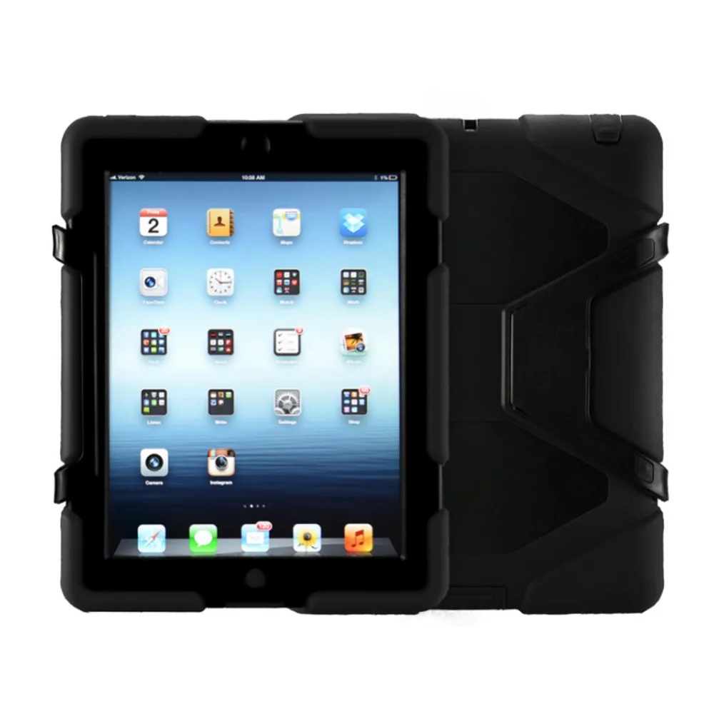 

Чехол для Apple iPad 360 градусов, Поворотная подставка/подставка для ручек и наплечный ремешок, трехслойный Гибридный полноразмерный защитный ч...