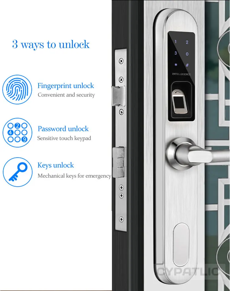 CYPATLIC empreinte digitale электронный замок двери biometrico цифровой дверной замок для раздвижной двери