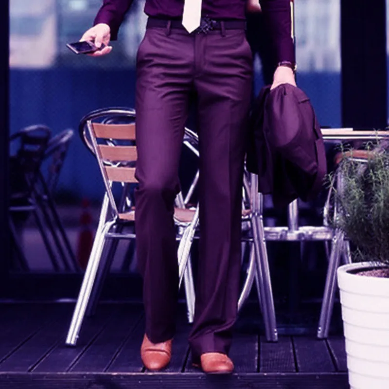 Брюки клеш мужские прямые Костюмные брюки в британском стиле свободные