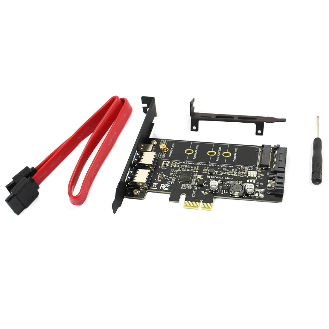 Двойной USB3.0 1 порт Тип-c M.2 Адаптерная плата PCIe M2 SSD SATA B Ключ к PCI-e 3,0 конвертер контроллера карты для 2280 2260 2242 2230 NGFF