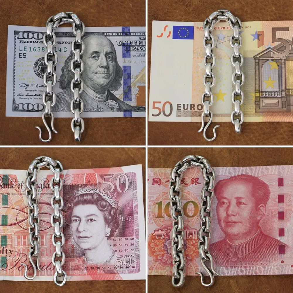 LINSION 925 пробы Серебряный рыболовный крючок Мужская Байкерская цепочка модель