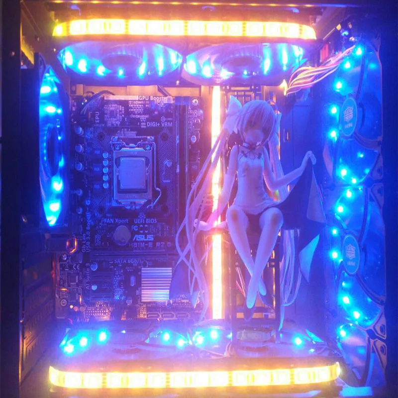 1 м 60leds 5050 СВЕТОДИОДНАЯ лента SMD PC чехол для компьютера Водонепроницаемая