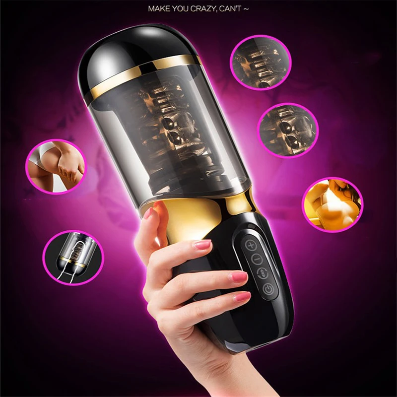 10 режимов автоматический телескопический Мужской мастурбатор нагревающий