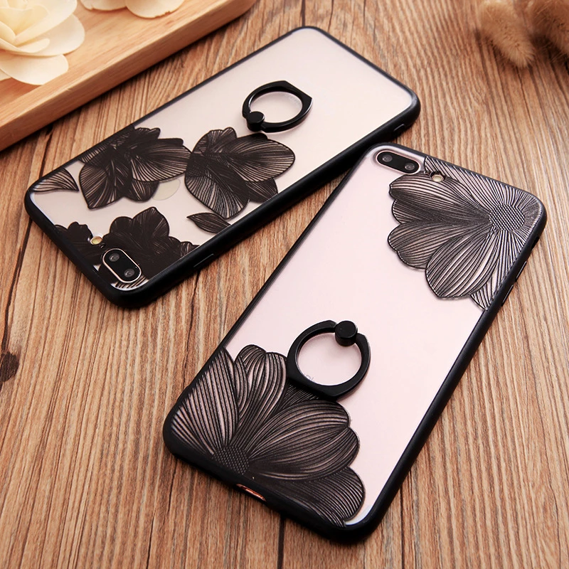 С кольцом держатель чехол для iphone 8 плюс модные Роскошные iPhone 7 6 S Plus 6splus Coque |