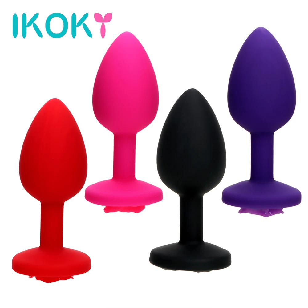 IKOKY Sex Products Anal Butt Plug Prostate Massage Rose Flower Silicone Toys For Women | Красота и здоровье