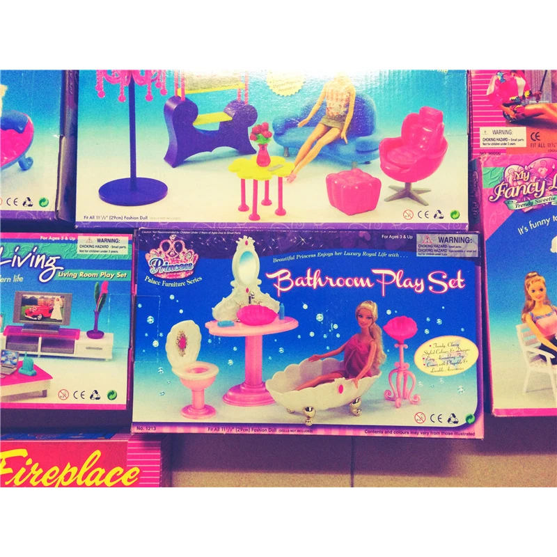 Бесплатная доставка набор из 4 предметов для ванной комнаты миниатюрная