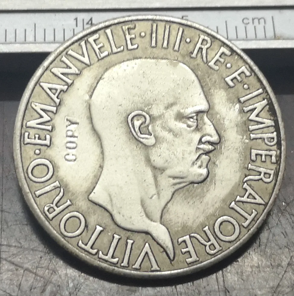 1936 г. Италия копия монеты в виде Лири Витторио эмануеле III с посеребренным