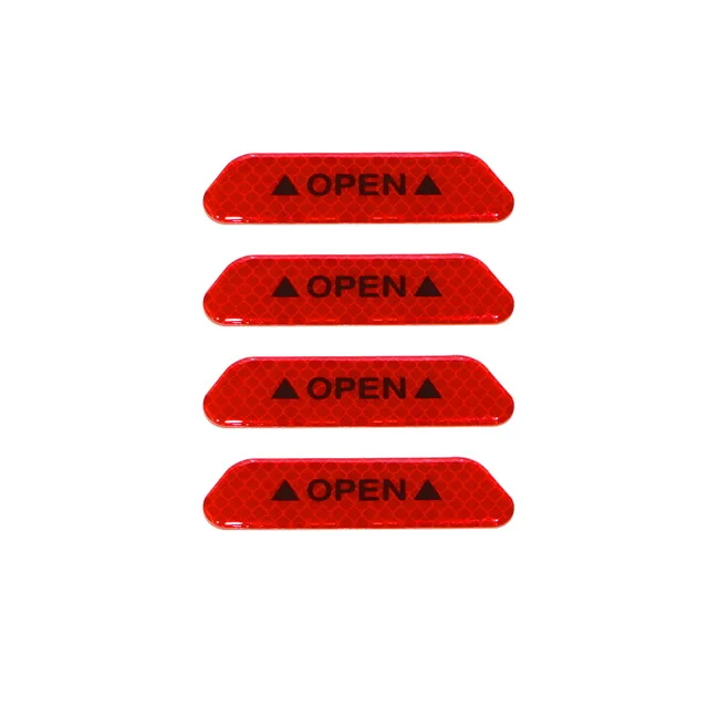 red-4pcs Для smart 450 451 453 fortwo forfour автомобильный предупреждающий светоотражающий стикер, знак безопасности двери, украшение автомобиля, светоотражающие полосы для brabus - Название цвета: red-4pcs
