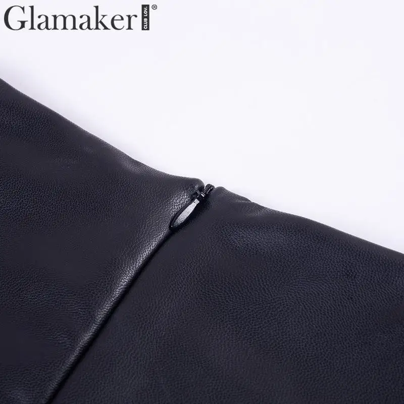 Glamaker, женские штаны из искусственной кожи на шнуровке, эластичные обтягивающие штаны, Капри, сексуальные брюки с высокой талией, женские штаны, зимние штаны