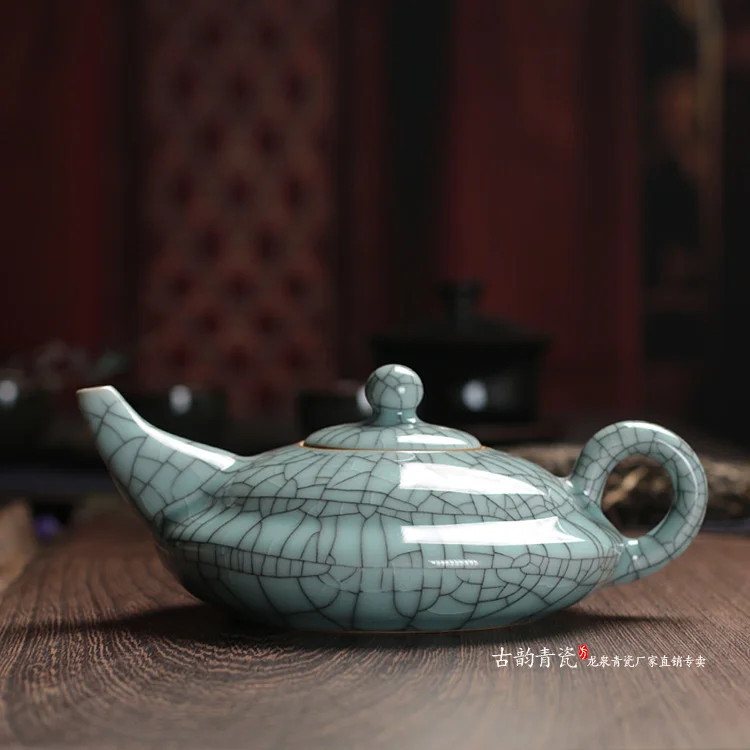 Китайский Селадон Longquan чайник Crackle Глазурь Ge печи чайники 300 мл | Дом и сад
