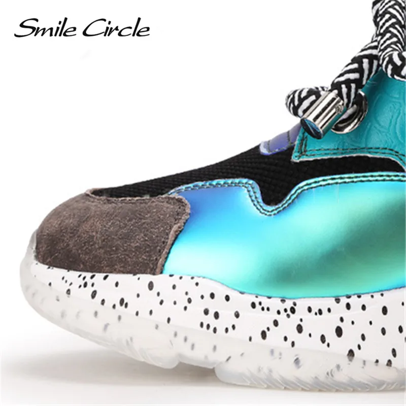 Smile Circle/женские кроссовки на плоской платформе Повседневные Дышащие женские из