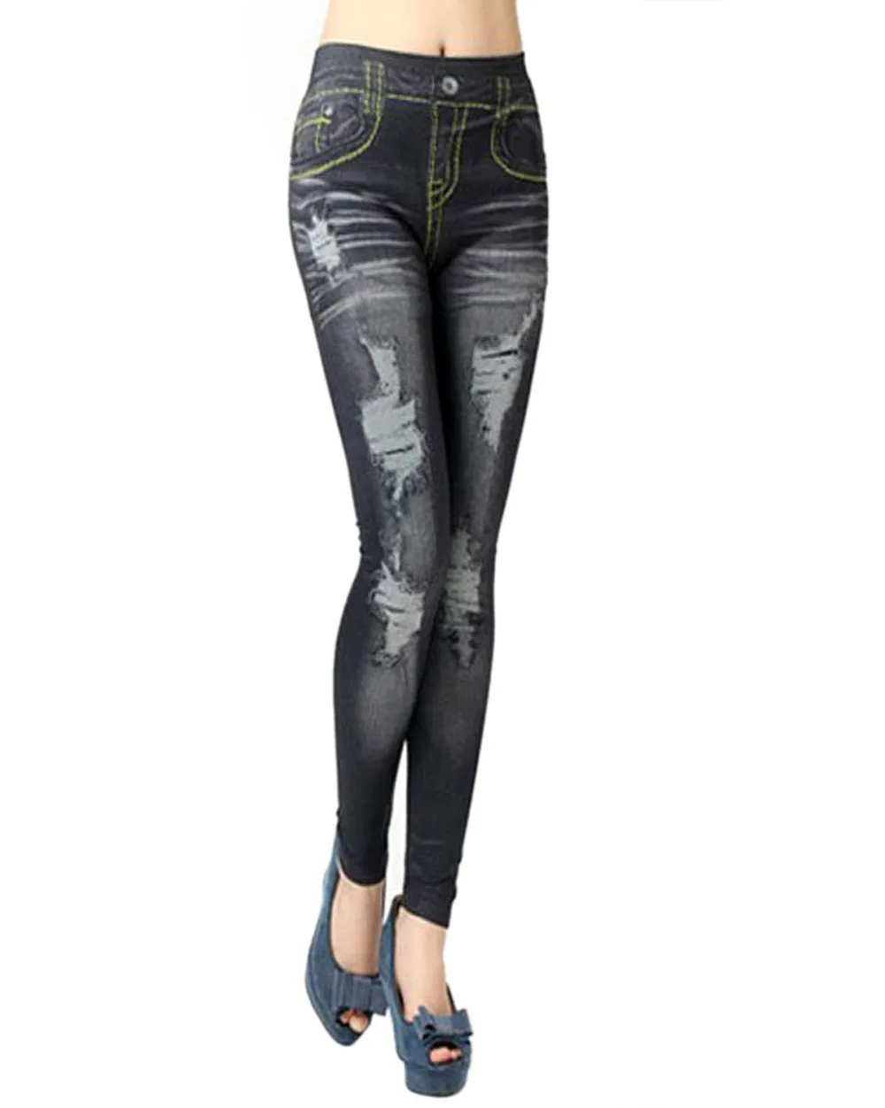 

Vintage Slim Distressed Pants Tight Stretchy Skinny Jeans Pants New Women